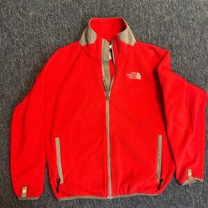 The North Face Red and Gray Fleece Jacket